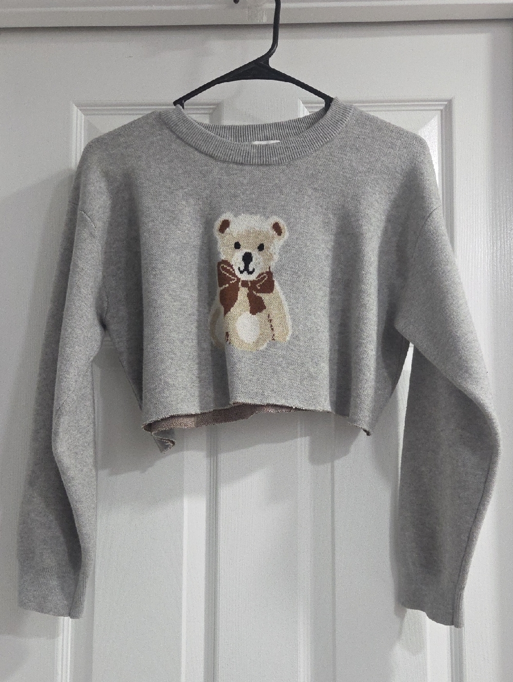 Vigoss Light Gray Ribbed Knit Sweater
